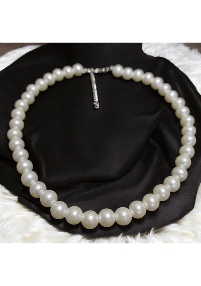 Klasik İnci Choker Kolye Beyaz