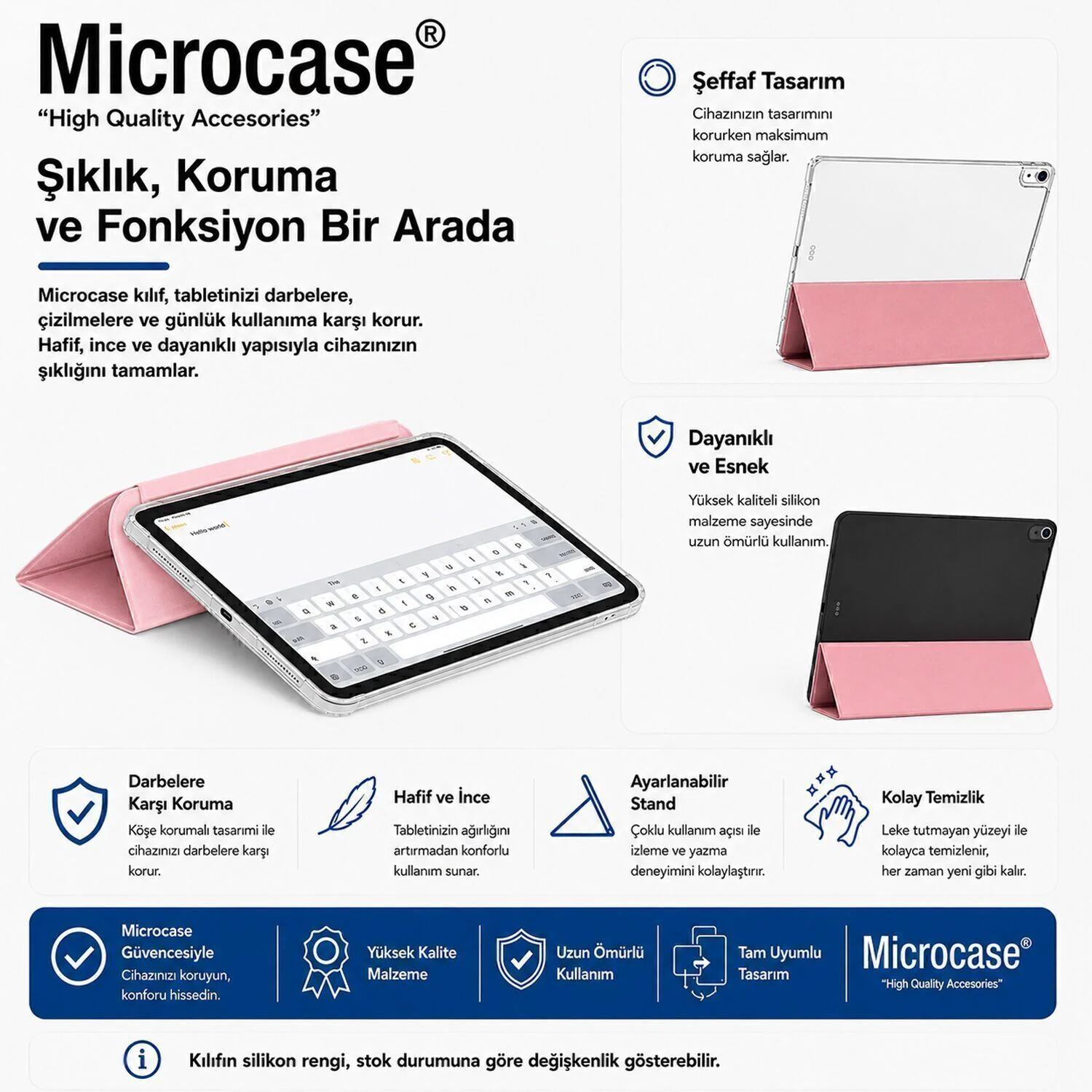 Microcase Honor Pad X8a İle Uyumlu 3 Kademeli Sleeve Serisi Standlı Kılıf - Al5577
