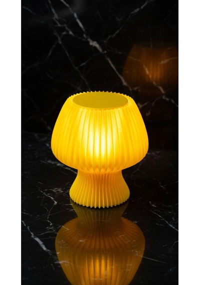 Akordeon Tasarım Masa Lambası - 3d Pleated Doku Dekoratif Gece Lambası Modern Ev Hediyesi Aydınlatma Sarı