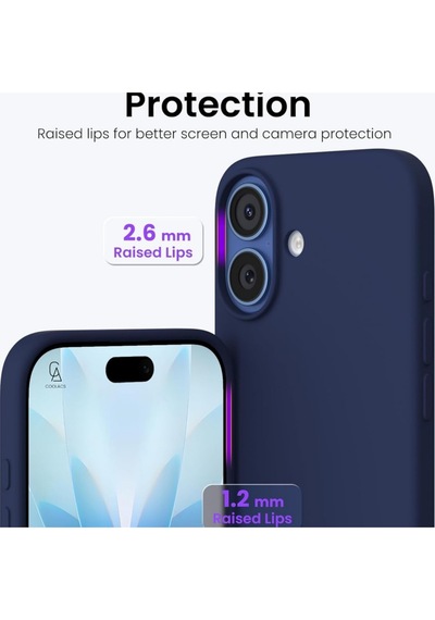 Apple Uyumlu iPhone 17 Içi Kadife Lansman Kılıf Ve Seramik Tam Kaplayan Cam Ekran Koruyucu Lacivert