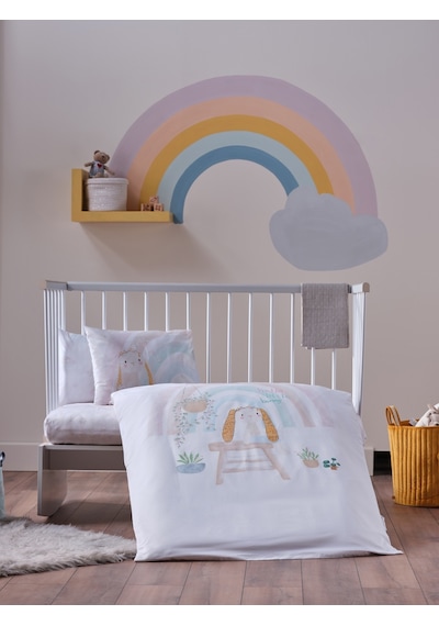 Nakışlı Bebek Nevresim Takımı Little Bunny Bebek - Sarı