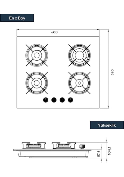 Kumtel M6-40BF Violet Ankastre  Ocak