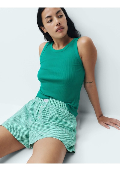 Marks & Spencer Pötikareli Pijama Şortu Yeşil