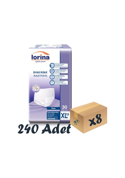 Lorina Yetişkin 6 Damla Emici Külot XL 30'Lu 8 Paket 240 Adet