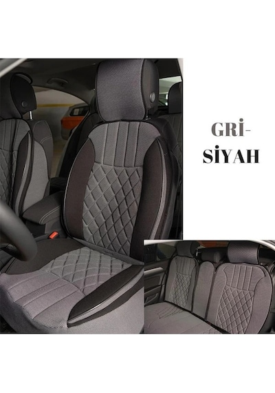 Citroen C4 Hb Lüks Oto Koltuk Minderi Ön Arka 5'li Takım Gri Siyah Fs