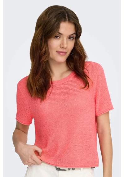 Only Kadın Onlsunny Kısa Kollu Triko Bluz 15254282 Sugar Coral Sugar Coral