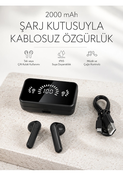 Bluetooth 5.1 Destekli Bluetooth Kulaklık - Anc Ve Stereo Sesli Renkli