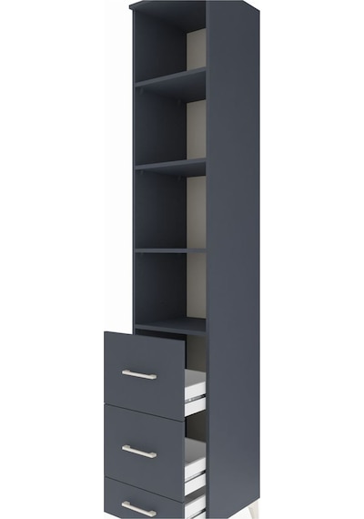 Hyperion Dolap 4 Raflı 3 Çekmeceli 44x44x243 Antrasit-antrasit Antrasit