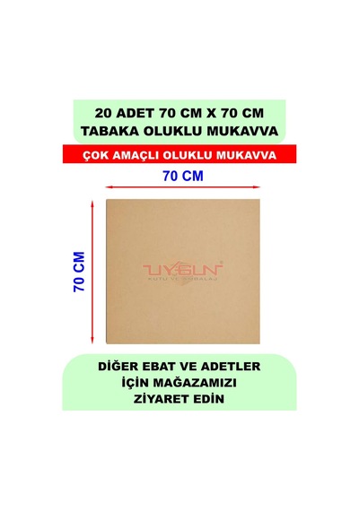 20 Adet 70cm X 70cm Baskısız Tabaka Oluklu Mukavva, Çocuk Etkinlik Kartonu, Maket Kartonu, Kargo Kartonu