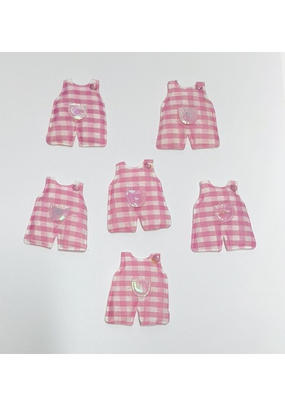 Bebek Tulumu Pembe Süsleme Kumaş Sticker 25 Adet Pembe