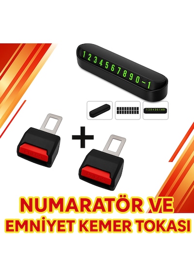Chery Omoda 5 Pro Intellıgent Araca Uygun Araç Içi Numaratör + Oto Kemer Yükselten Toka 2 Adet