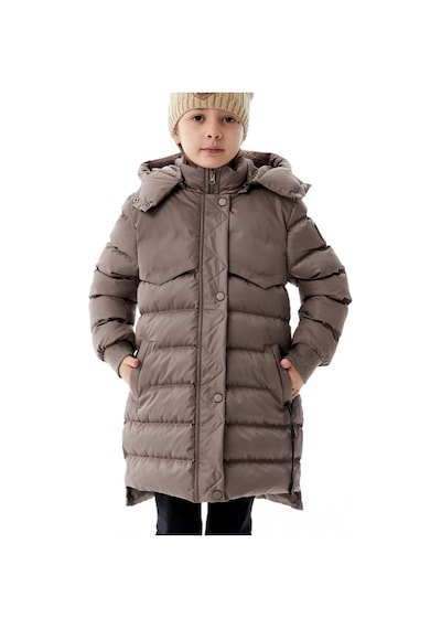 Benitto Kids Kız Çocuk Kapüşonlu Kışlık Şişme Mont 51356 Kahve