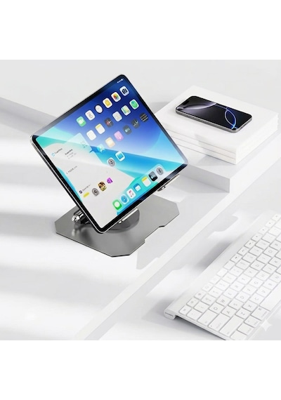 Hadron Hdx8022 360 Döner Katlanır Ayarlanabilir Masaüstü Tablet Ve Telefon Standı Metal - Gümüş