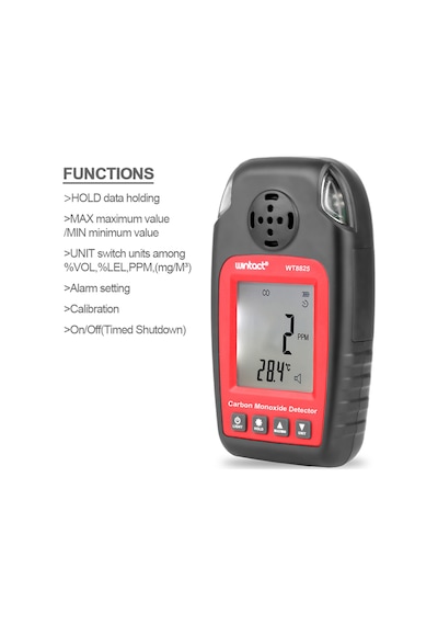 Wintact Wt8825 Karbon Monoksit Gaz Test Cihazı Dijital Dedektör