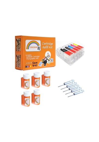Canon Pgı-525 Clı-526 Uyumlu Kartuş Dolum Seti - 5 Renk - Cesceso