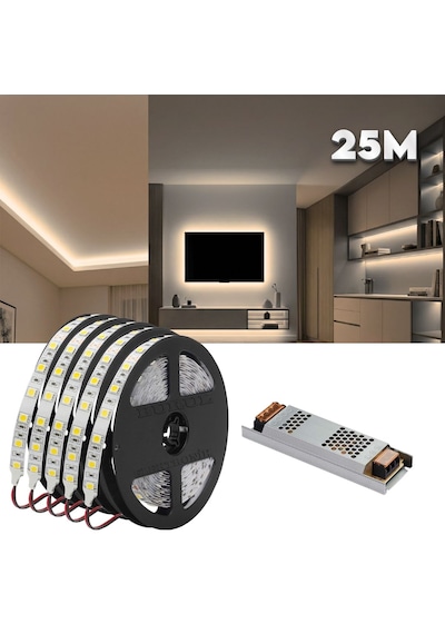 Gün Işığı Gizli Işık Bandı Seti - Tavan, Tv Ünitesi, Mobilya, Salon Oda Ambiyans Aydınlatma 5 Metre