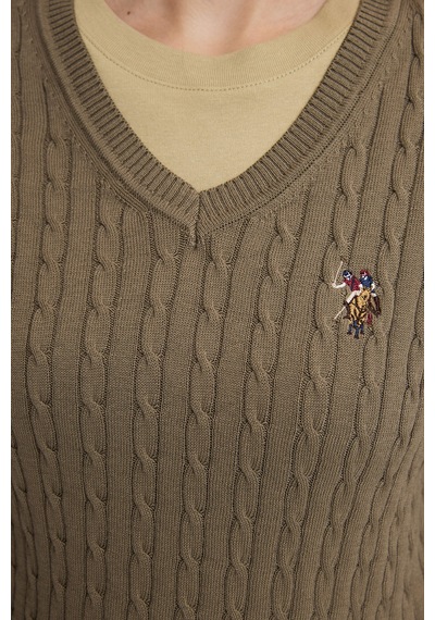 U.S. Polo Assn. Kadın Haki Basic Kazak 50327575-vr027