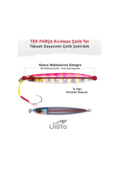 Jig, Zoka, Suni Yem, Glow Uv Metal Jig, 45gr 10cm Jıgto Nova-45