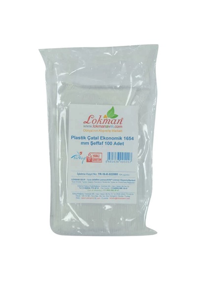 Plastik Çatal Ekonomik 1654 Mm Şeffaf 100 Adet 1 Paket