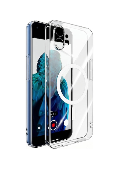 Caseonn Nothing Phone 1 Kılıf Magsafe Özellikli Sararmaz Kristal Sert Kapak Şeffaf