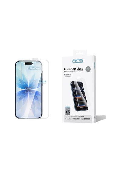 İphone 17 Uyumlu Go Des Borderless Temperli Cam Ekran Koruyucu Şeffaf