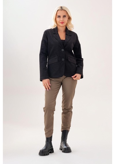 Bold & Young Kadın Baskılı Kadife Blazer Ceket Likralı Pamuklu Kumaş, Astarlı, Çift Cepli Balıksırtı Siyah Bold & Young Kadın Baskılı Kadife Blazer Ceket Likralı Pamuklu Kumaş, Astarlı, Çift Cepli Balıksırtı Siyah