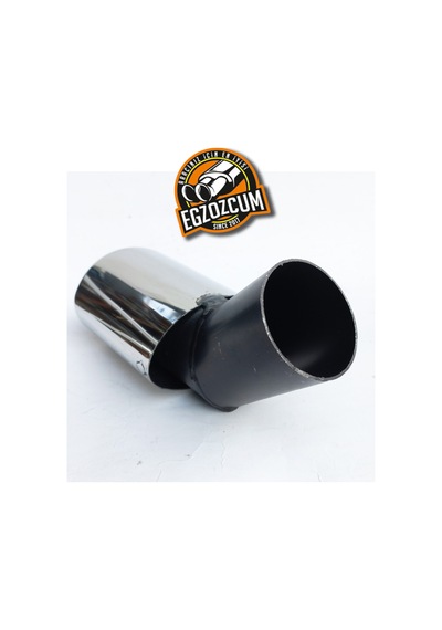 51 Mm. Dirsek 90 Mm Çıkışlı Yassı Kesik Tekli Krom Egzoz Ucu Eksoz