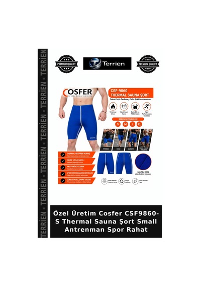 Özel Üretim Cosfer Csf9860- S Thermal Sauna Şort Small Antrenman Spor Rahat Çok Renkli