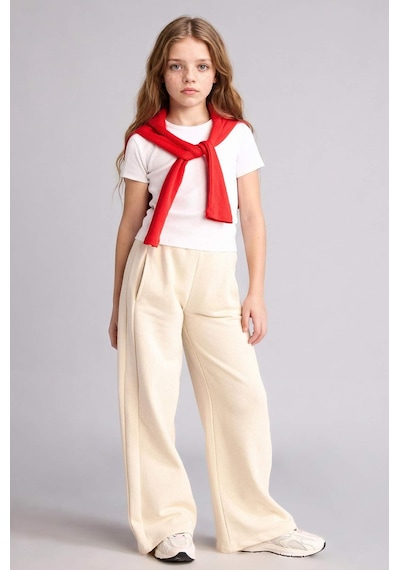 Defacto Kız Çocuk Wide Leg Eşofman Altı G0577a826sper117 Ekru-er117