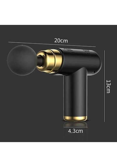 4 Başlıklı Usb Şarj Olabilen Masaj Tabancası Siyah