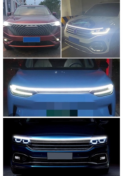 Kaput Ledi Animasyonlu Gündüz Ledi Kaput Arası Şerit Led Silikon 150 Cm Beyaz Renk