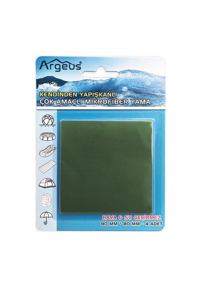 Nola Shop Argeus 4'lü Fiber Çanta Delik Tamir Yaması Haki Çok Renkli