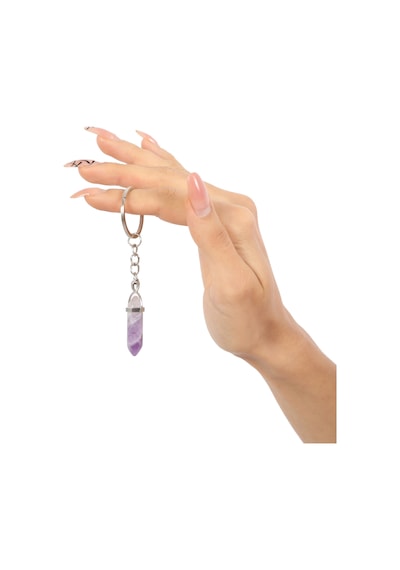 Mystic Energy Doğal Taş Ametist Taşi Ister Kolye Ister Anahtarlık N11.31114 Çok Renkli