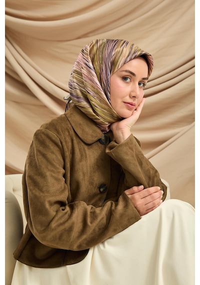 Silk Home Twill İpek Eşarp 11484-15 Mor, Pembe, Haki, İndigo
