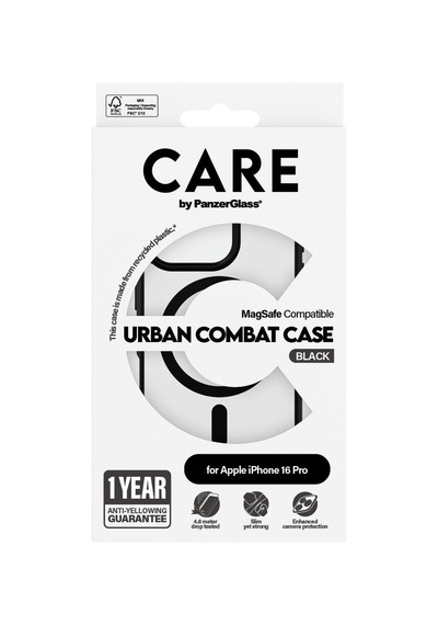 Care By Panzerglass Apple iPhone Uyumlu 16 Pro Flagship Urban Combat & Magsafe - Çerçeve Kılıf Siyah