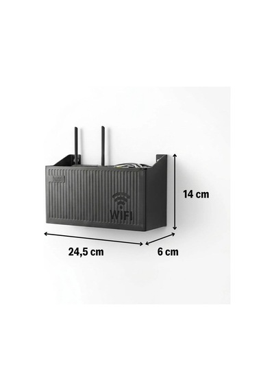 Duvar Tipi Wi-fi Modem Saklama Kutusu Siyah Kablo Düzenleyici Router Raf Organizer 5250