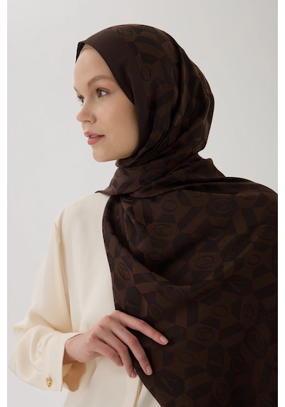 Valentino Orlandi Logo Serisi Monogram Şal - 06244 Acı Kahve