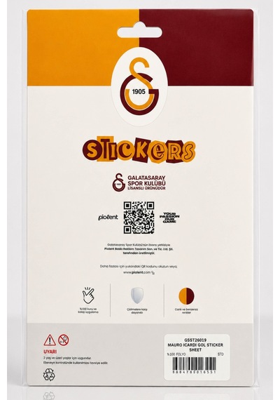 X Dekomus Lisanslı Galatasaray "mauro Icardi" Sticker Sheet Altın