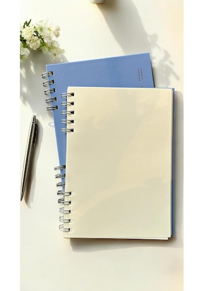 Fark Tanıtım Spiralli 80 Yaprak Çizgisiz A5 Defter, Not Defteri, Okul Defteri, 4 Farklı Renk Seçeneği 02 Placid B Genel