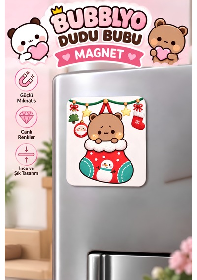 Dudu Bubu Dekoratif Buzdolabı Magneti 6x6 Cm Yeşil