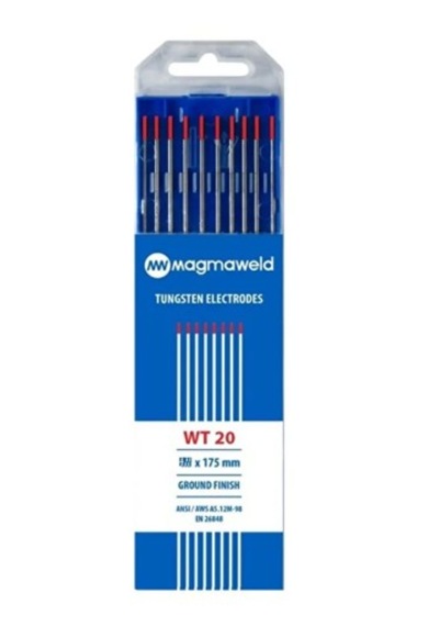 Argon İğnesi Tungsten Elektrod Kırmızı Wt-20 2.0 X 175 Mm 1 Paket 10 Adet