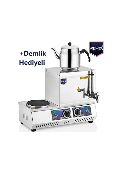 Remta 15 Model Tek Demlikli Elektrikli Çay Kazanı -13 Lt.+Demlik