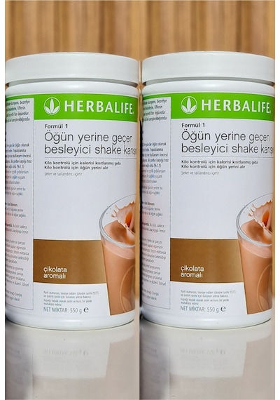 Herbalife Formül 1 Shake Karışım Seti 2 Adet Çikolata 550 Gr Tybwnsebzı5r4j9m15