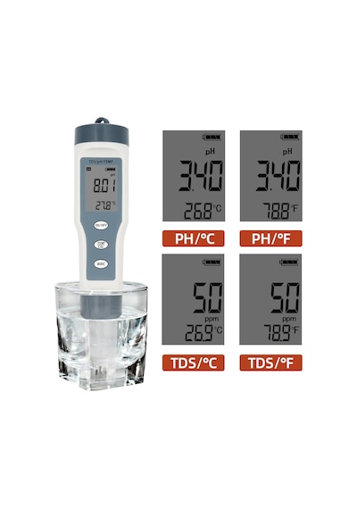 TDS 3 in 1 Ph Sıcaklık Tds Ölçer LED’li Sıcaklık Göstergeli Su Te