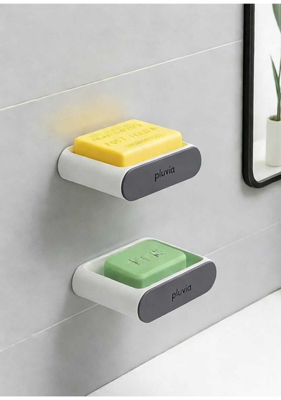 Buççin Online Mağaza 2 Li Yapışkanlı Banyo & Mutfak Sabunluk Ve Süngerlik Seti Delmesiz Pratik Düzenleyici Plastik Beya Çok Renkli