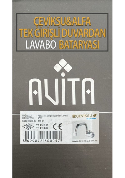 Alfa Model Tek Girişli Duvardan Lavabo Bataryası Krom