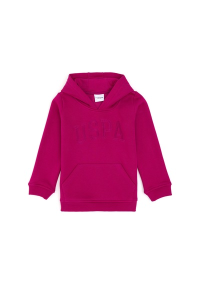 U.S. Polo Assn. Kız Çocuk Fuşya Kapüşonlu Basic Sweatshirt 50296388-VR023