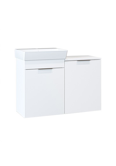 Dubai Kapaklı Ve Sepetli 92.2 Cm Mdflam Banyo Dolabı, Lavabolu Banyo Alt Dolabı Beyaz Dubai Kapaklı Ve Sepetli 92.2 Cm Mdflam Banyo Dolabı, Lavabolu Banyo Alt Dolabı Beyaz