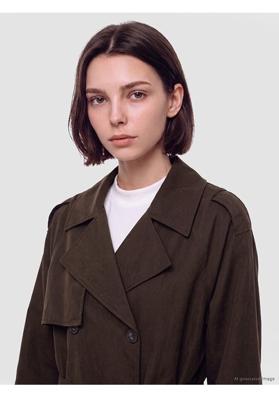 Lcw Modest Kahverengi Kuşaklı Kadın Gabardin Trençkot