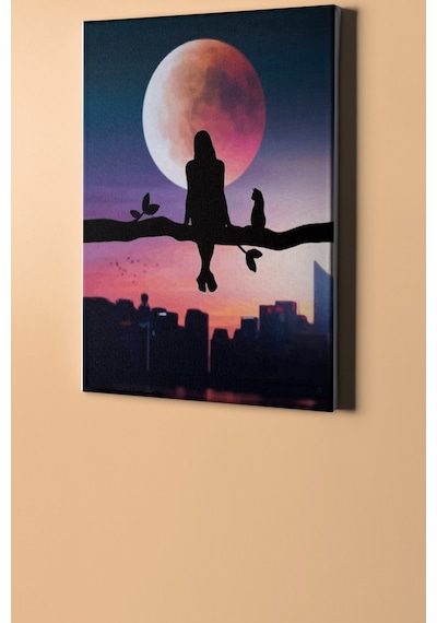 Webstyle Sayılarla Boyama Seti Kasnaklı Kediyle Dolunayda Sohbet 50 X 65 Cm
